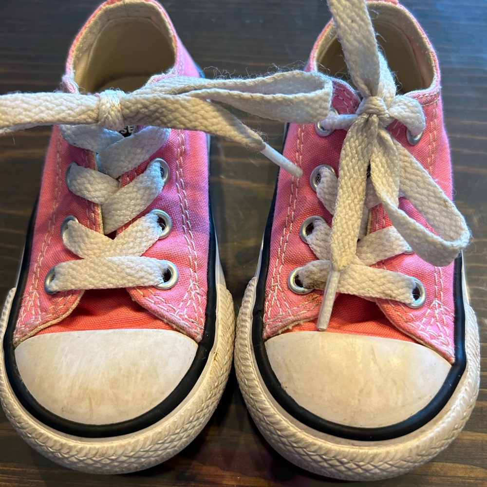 Converse Kids Pink and White Sneakers